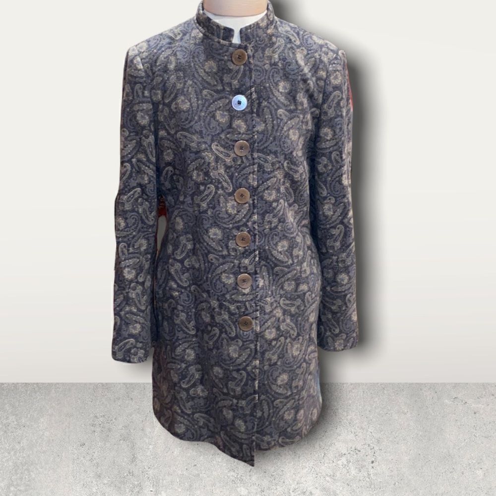 Apria Cashmere Angora Blend Paisley Coat Small
